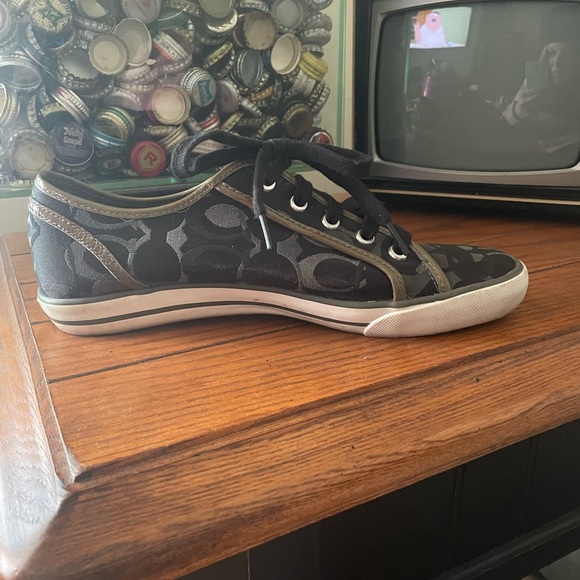 COACH Dee Optic Signature C Black and Gray Casual Sneakers Size 9.5 - Picture 8 of 10
